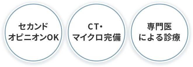セカンドオピニオンOK / CT・マイクロ完備 / 専門医による診療